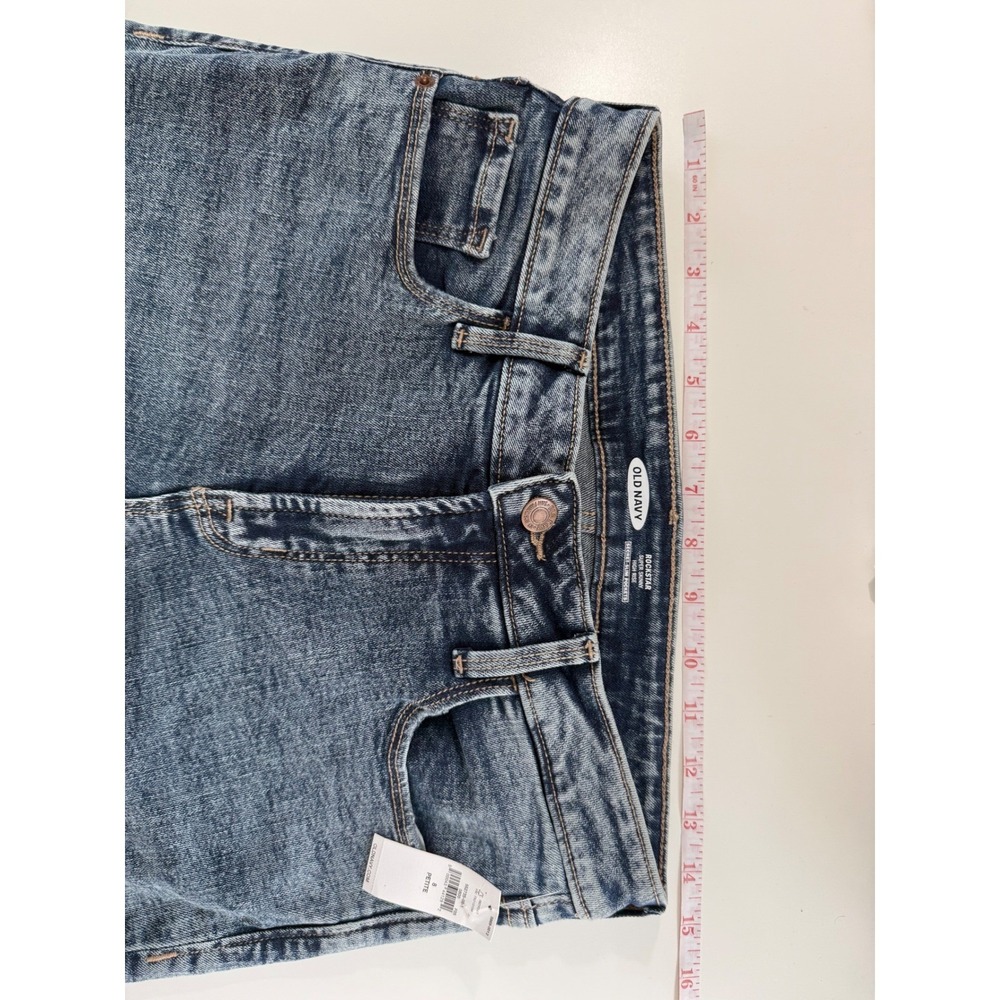 Old Navy Rockstar Super Skinny High Rise Jeans Distressed Blue Petite Size 8 - Picture 8 of 10